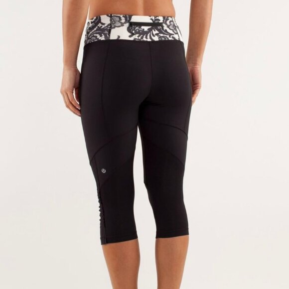Lululemon Crop leggings tights Run: For Your Life Crop Black - Picture 1 of 7